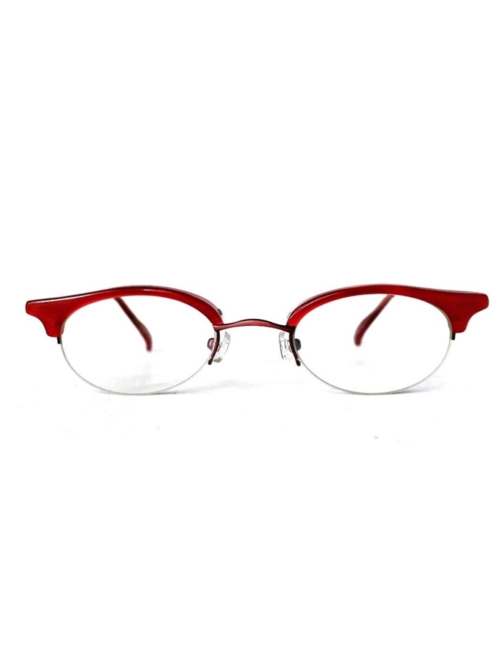 Y2K Retro Petite Fit Vintage Cat Eye Browline Semi Rimless Frames Eyeglasses